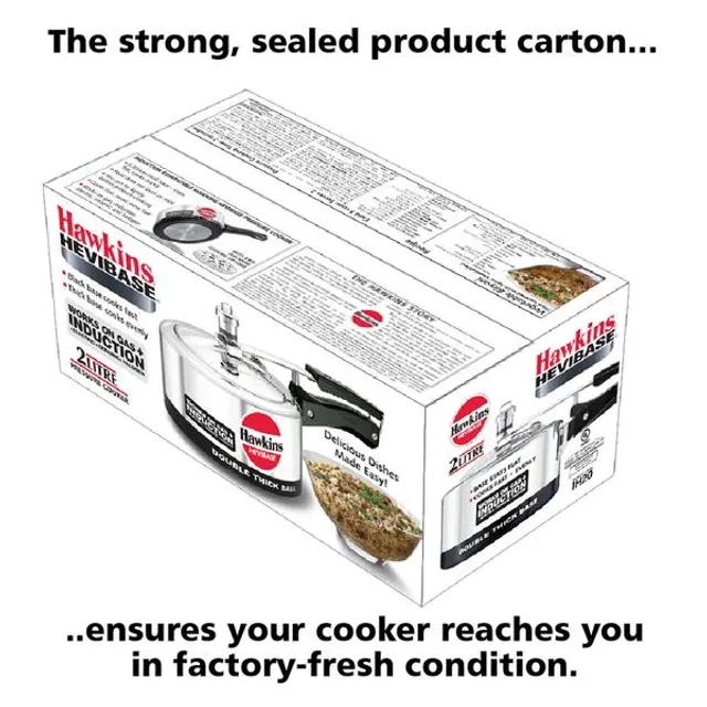 Hawkins Hevibase Aluminium Inner Lid Pressure Cooker - Induction Base, Silver, IH20, 2 l-3.webp